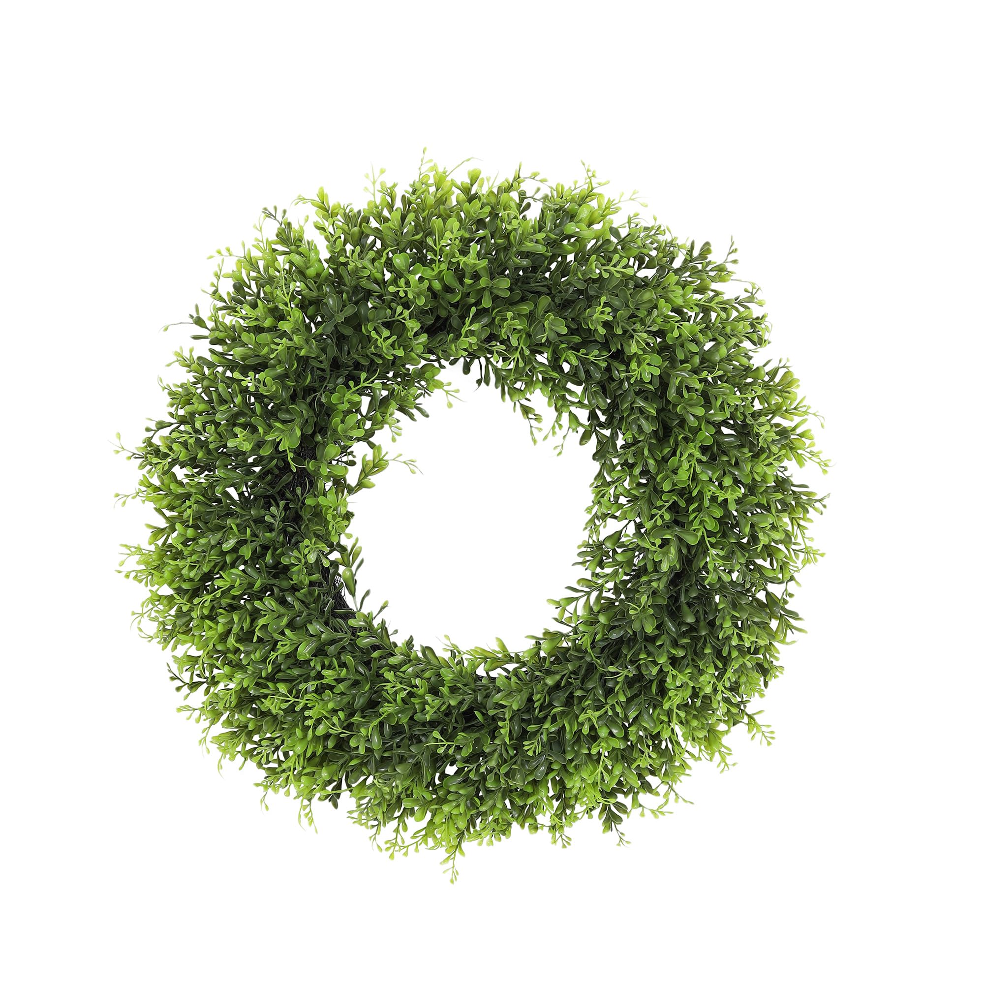 22inch Artificial Boxwood Wreath for Front Door, Spring Summer Wreath Faux Greenery Leaves Wreath for Front Door Wall Window Porch Farmhouse Patio