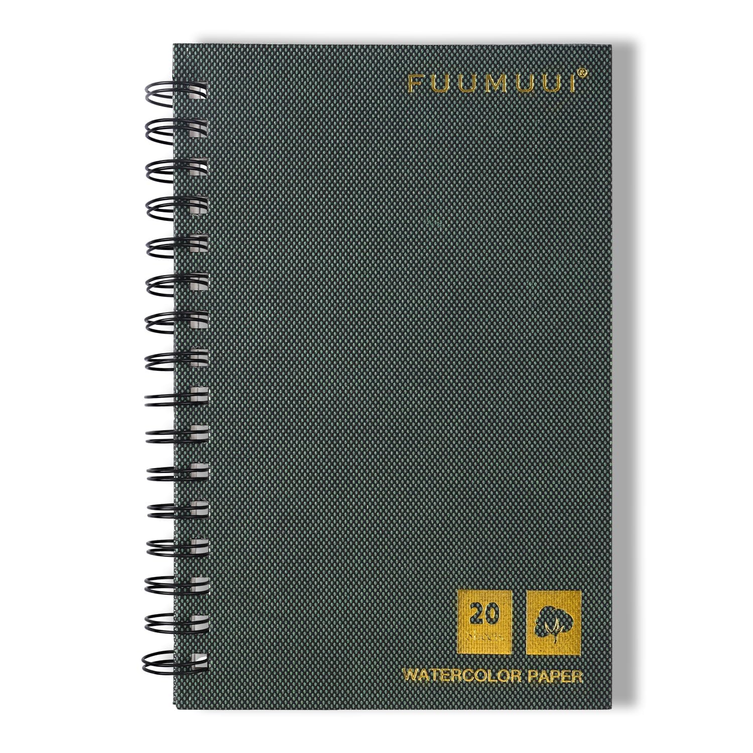 Fuumuui Watercolor Paper Pad, 5.5 * 8.5 inch 100% Cotton Paper (20 Sheets, 140lb/300g), Spiral Bound for Painting, Drawing, Art Journaling, Professional Artist Quality