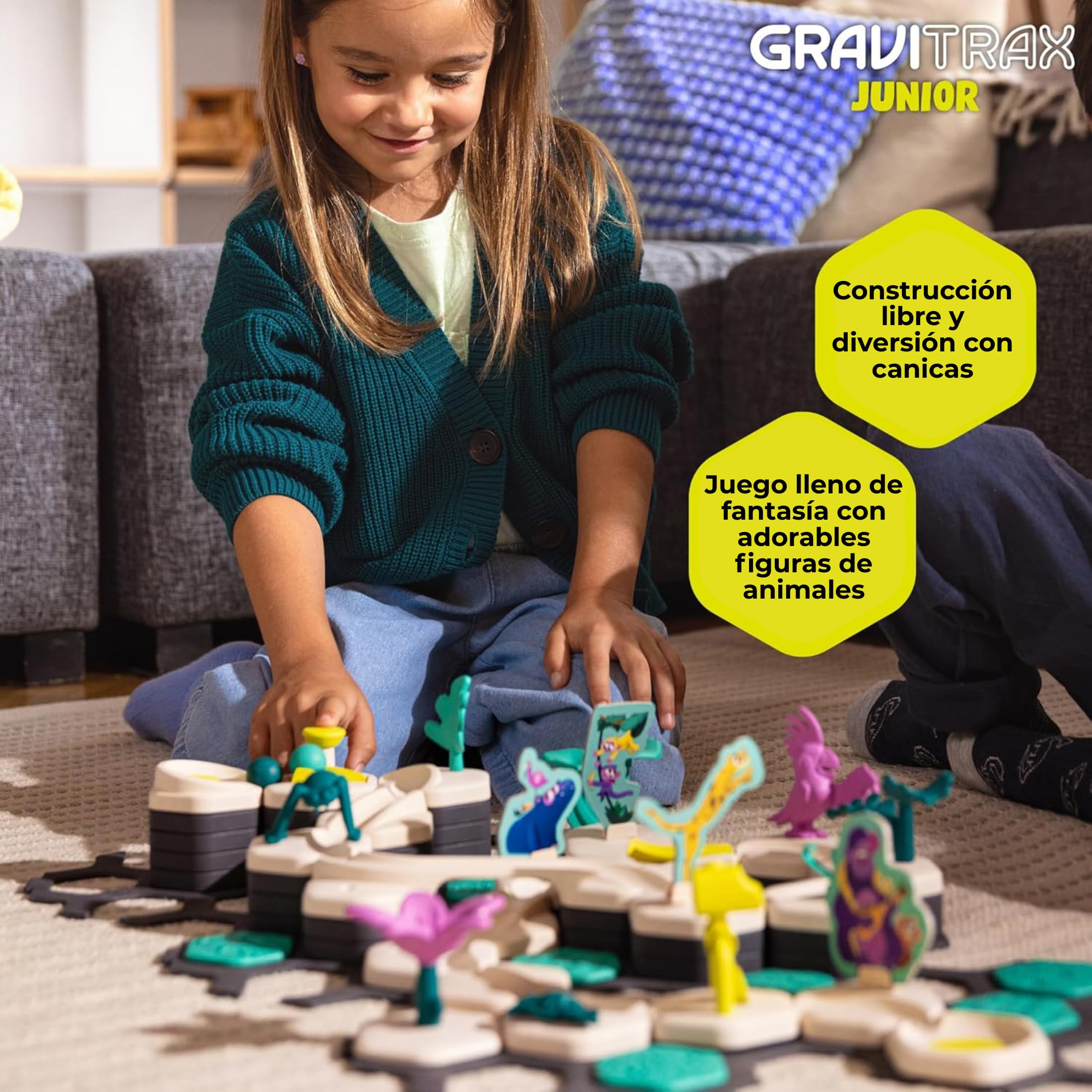 Ravensburger - Gravitrax Starter Junior Ocean | Circuito Canicas con 58 Pieza | Rompecabezas Niños con Canicas | Juegos para Niños De 3 Años | Juegos Mesa Compatibles con Todos Los Gravitrax