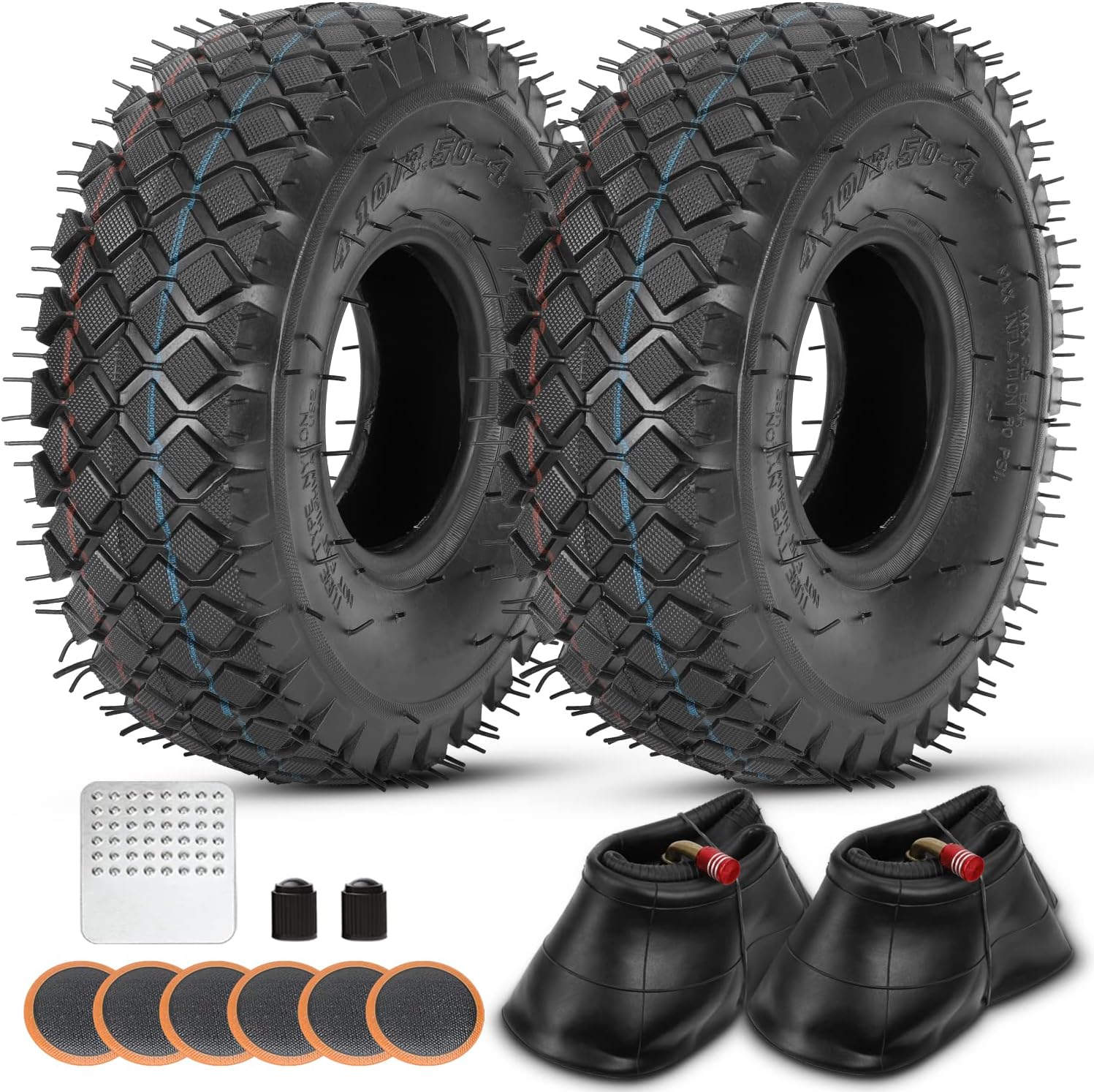 GREHUA 4.10/3.50-4 4.10-4 410-4 3.50-4 350-4 Tire and Inner Tube for Lawn Mowers Hand Trucks Dollies Wheelbarrow Garden Wagons Yard Trailers Trolley Carts Generators Snow Blowers ATV 2 Set Heavy Duty GREHUA 4.10/3.50-4 4.10-4 410-4 3.50-4 350-4 Tire and Inner Tube for Lawn Mowers Hand Trucks Dollies Wheelbarrow Garden Wagons Yard Trailers Trolley Carts Generators Snow Blowers ATV 2 Set Heavy Duty