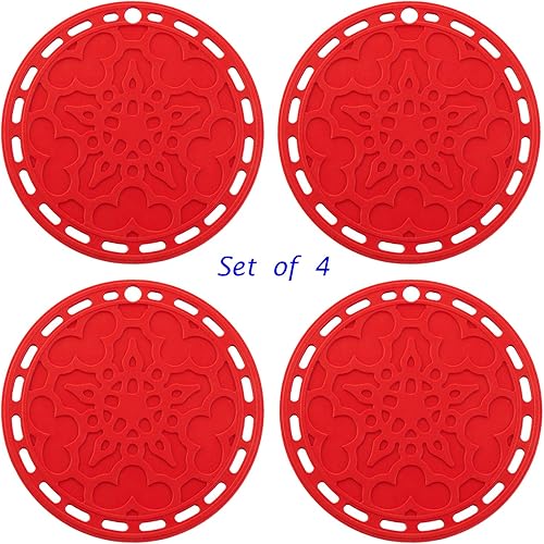 Miniatura 3 de Silicone Hot Pads juego de 4 - 6 en 1 herramienta de cocina multipropósito soporte para recipientes protector de salpicador cobertor de microondas