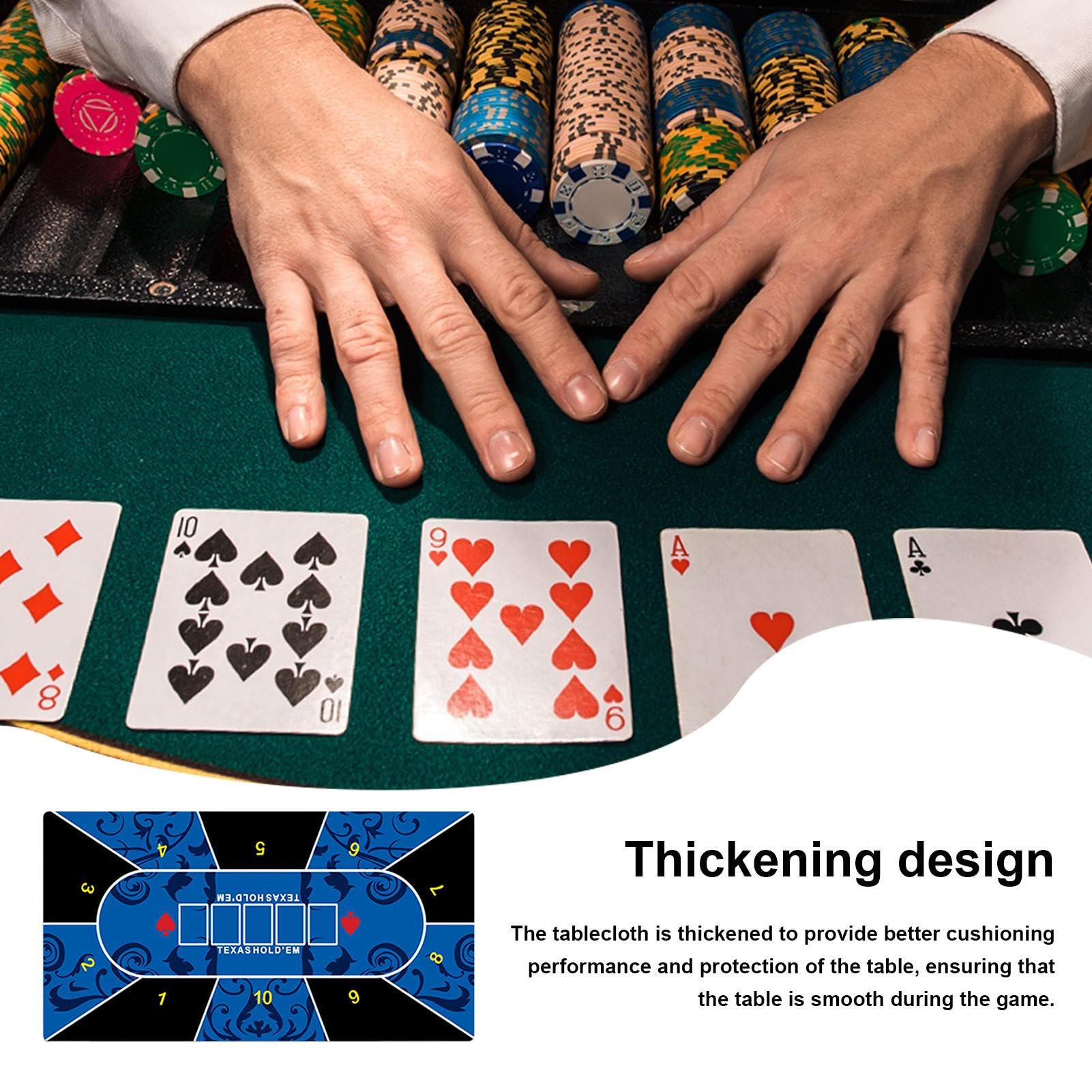 Tappetino da poker Texas, Tappetino da poker Holdem | da gioco in portatile con layout da | Holdem da tavolo per intrattenimento domestico, sale giochi da tavolo, riunioni di