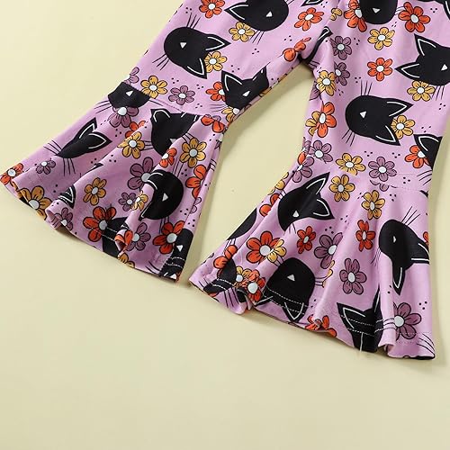 Miniatura 6 de Disfraz de Halloween para bebé niña pequeña, sudadera con cuello redondo y pantalones acampanados, para otoño