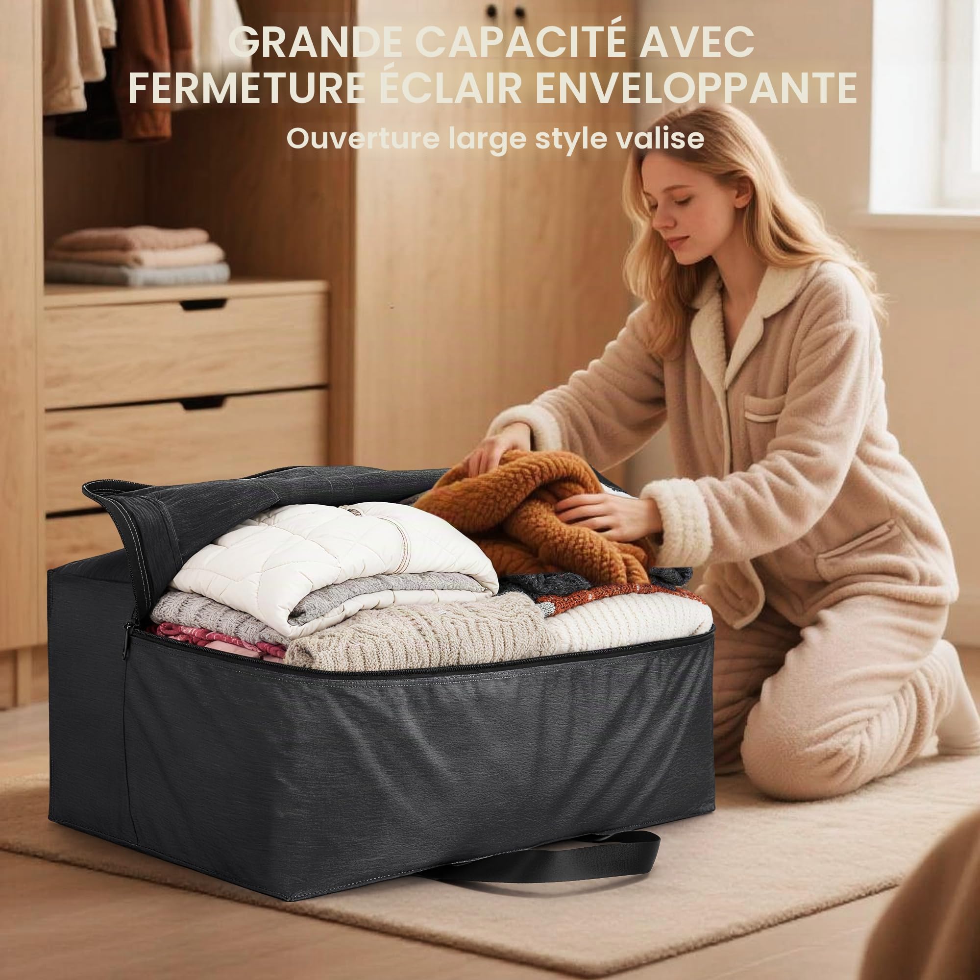 120L Sac de Voyage, Grand Sac de Voyage Imperméable et Résistant aux Déchirures, pour Déménagement, Rangement, Voyage, Camping pour Homme et Femme