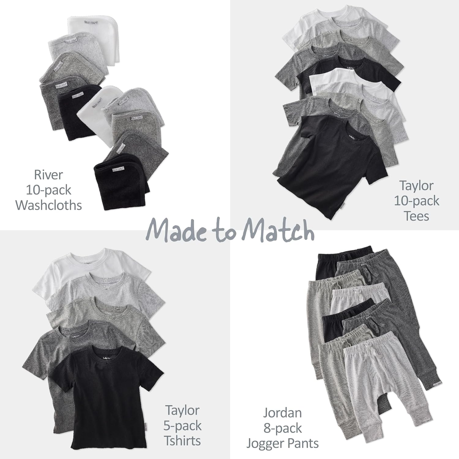 London 5-Pack Long Sleeve T-Shirts 100% Organic Cotton for Baby, Toddler, Girls & Boys - Image 4