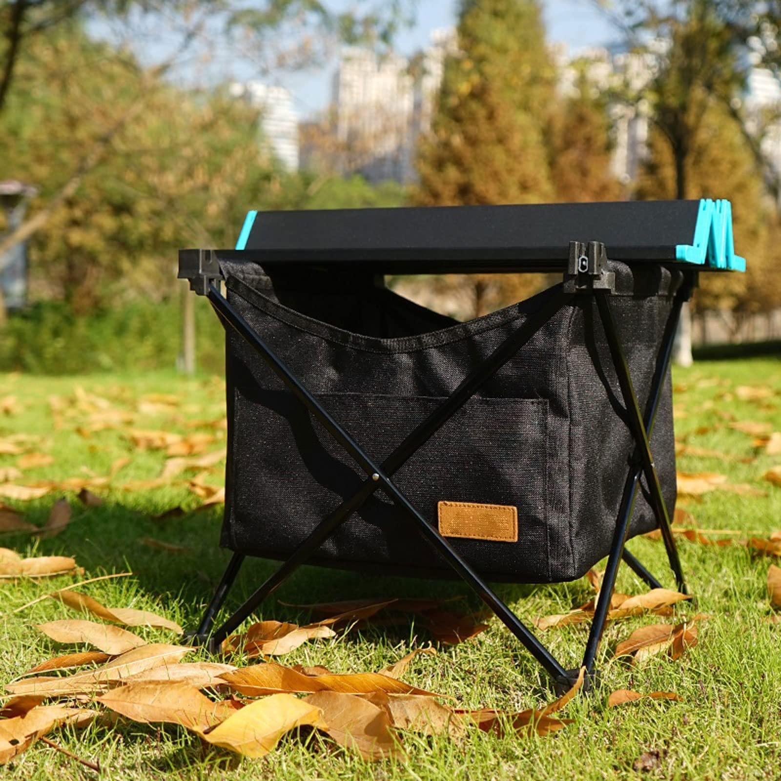 Mesa de camping plegable con bolsa de almacenamiento, mesa de picnic de aluminio ligera, portátil y plegable para barbacoas al aire libre, viajes y aventuras de camping