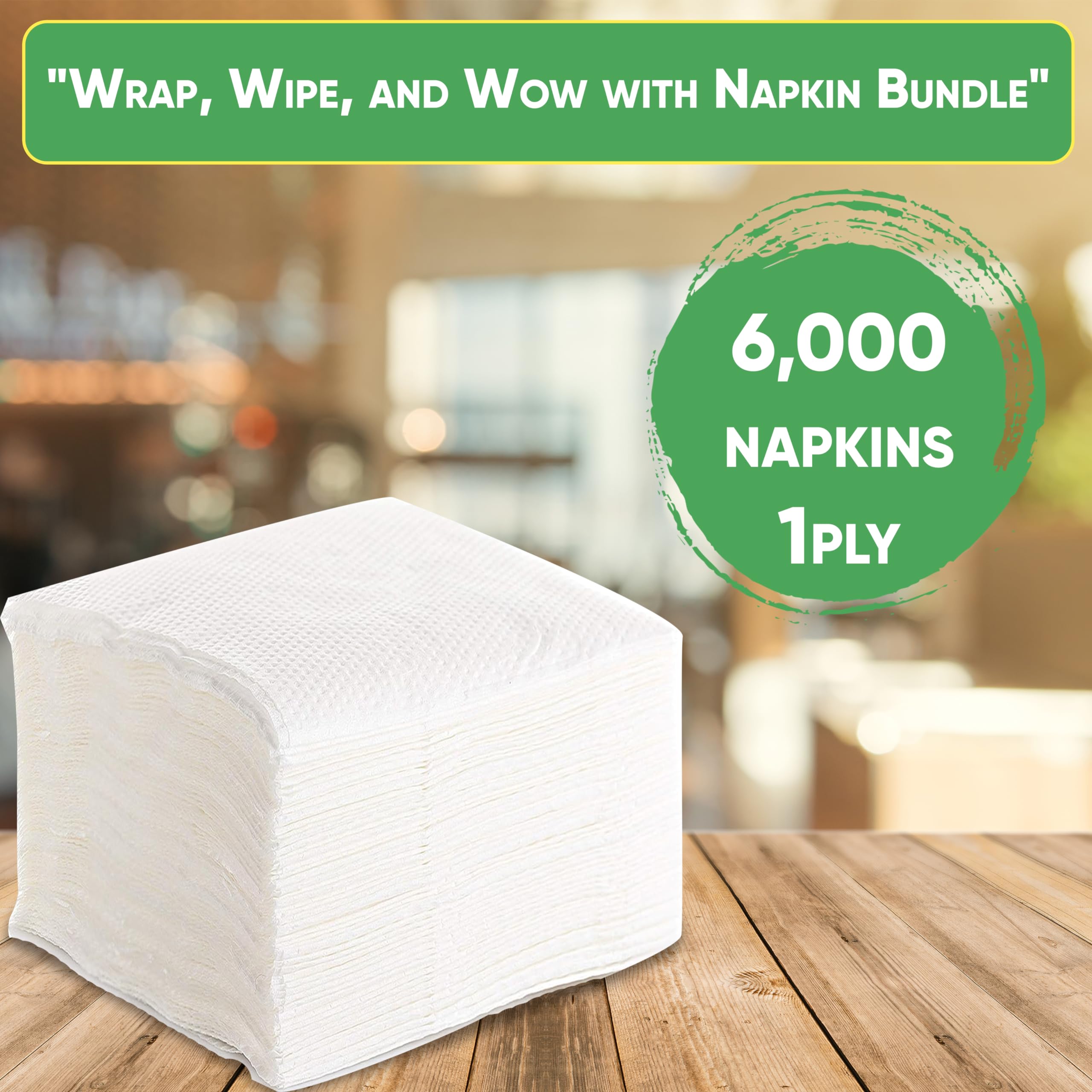 Servilletas de papel de 1 capa, caja de 6.000 unidades