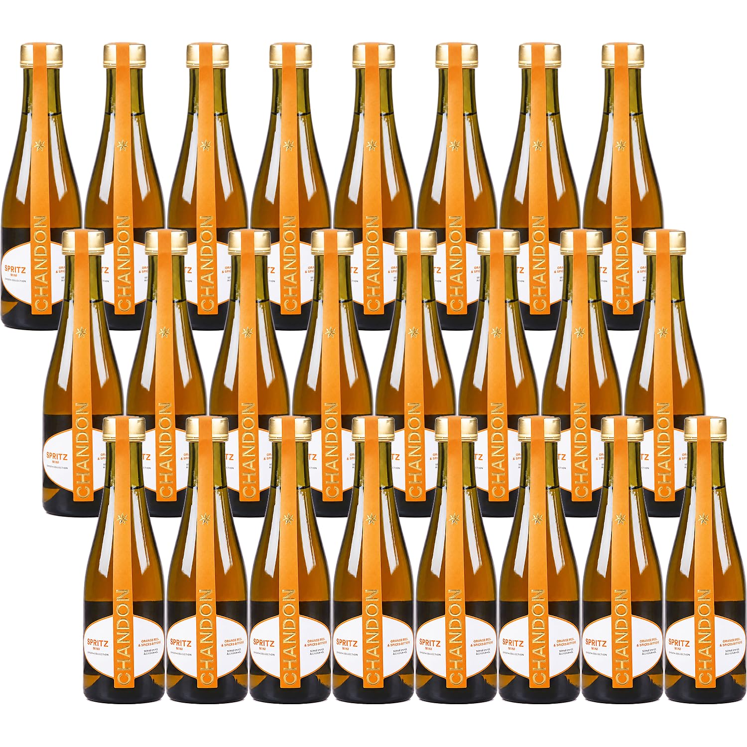 Chandon Spritz Mini - Premium Aperitif Schaumwein trinkfertig mit Orangenbitter - Fruchtiger Sommer-Drink Piccolo Flaschen für Events & Partys - 24er Vorratspack - 24 x 0,1875 l 11,5% vol.