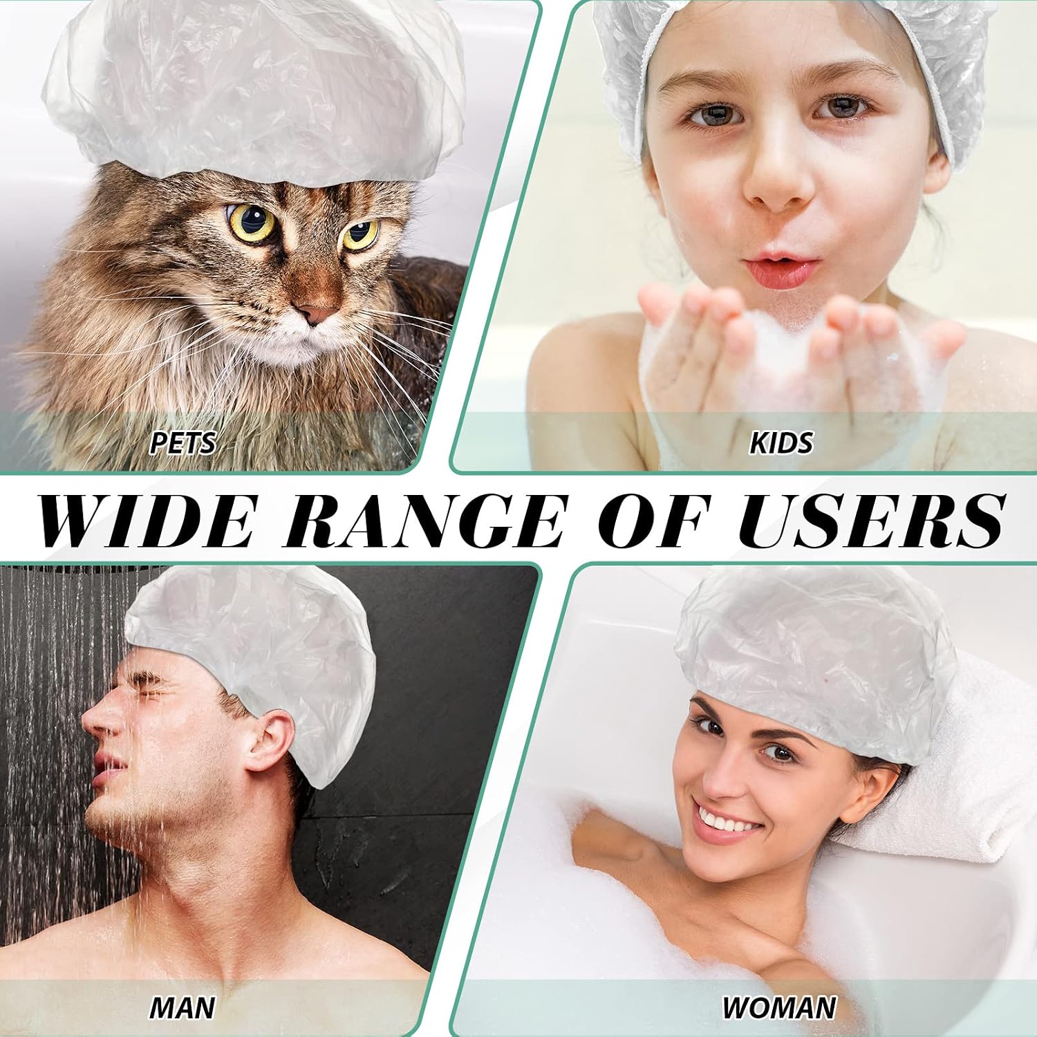 Leyndo 1000 Pcs Disposable Shower Caps Waterproof Plastic Bath Caps Bulk, Elastic Hair Processing Thick Waterproof Bath for Women, Spa Party Travel, Hair Salon (Clear)