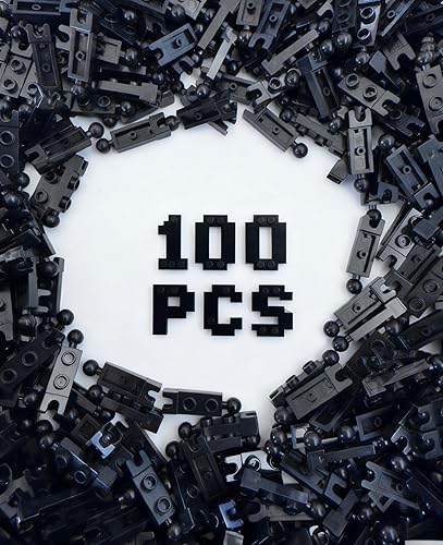 Classic Black Ball Joints Bulk, Plate Special 1x2 with 5.9mm End Cup and Towball 100 Piece, Compatible with Lego Parts and Pieces(Black)