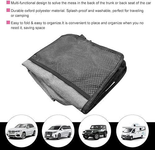 Miniatura 6 de Bolsa de almacenamiento colgante para el maletero, organizador colgante para asiento trasero de automóvil con 7 bolsas de almacenamiento grandes,