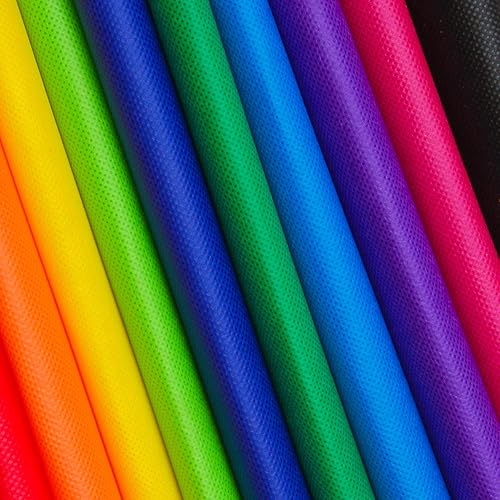 Miniatura 7 de Aneco 50 bolsas no tejidas de 9.5 x 11.5 pulgadas, bolsa de regalo de polietileno, bolsa de regalo de colores arcoíris, bolsa de asas de regalo para