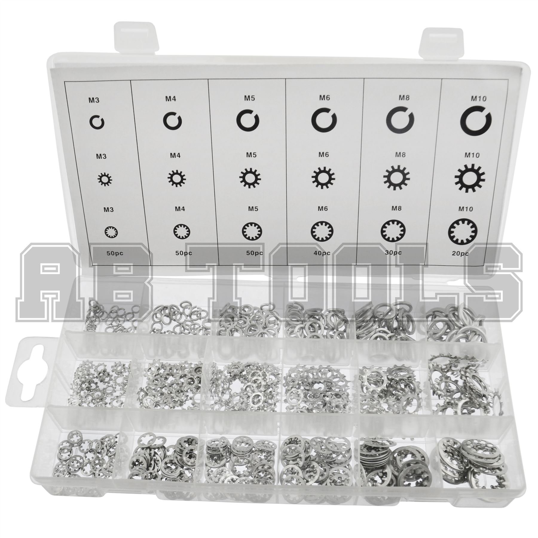 Locking washers shake proof (star) washers 720pc AST10