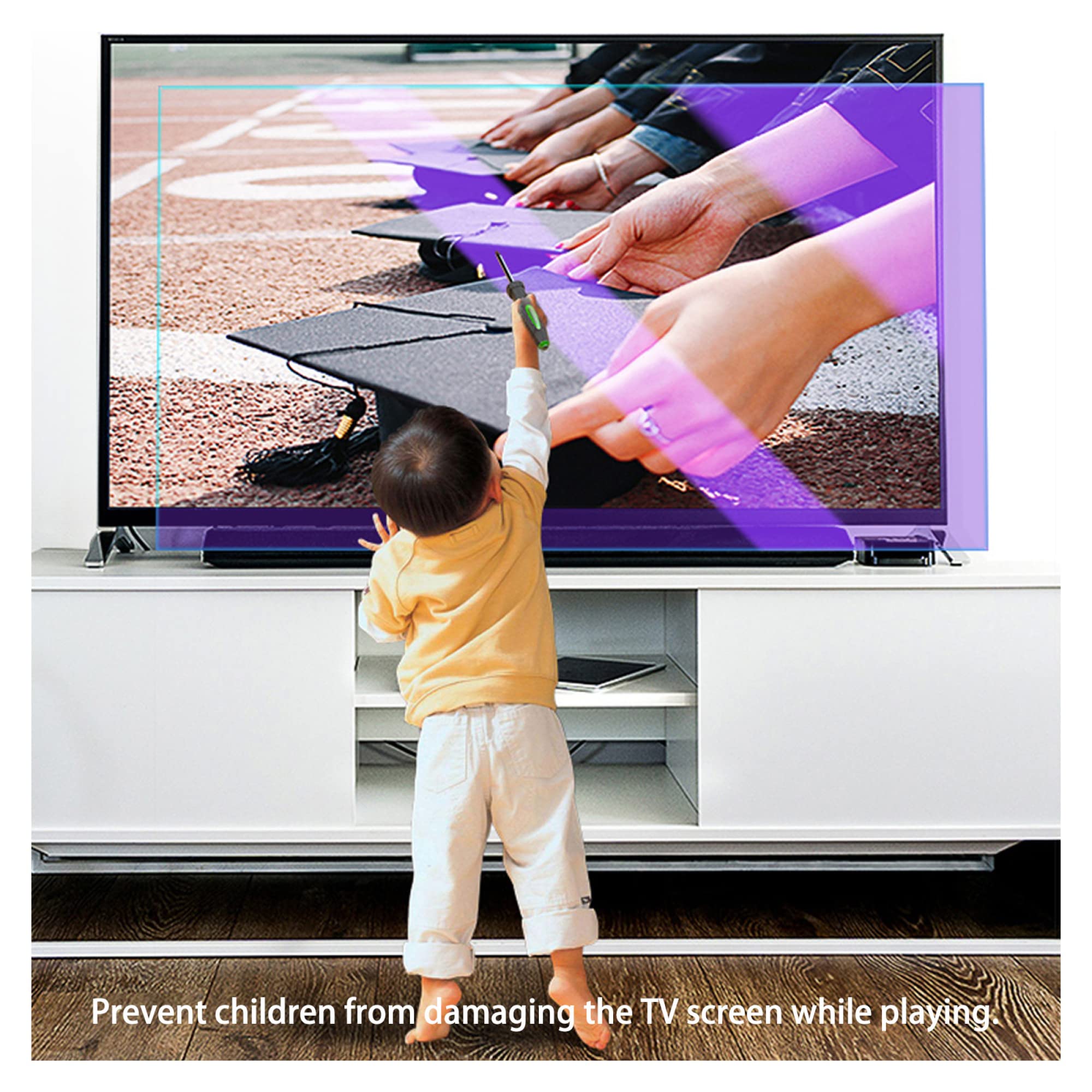 JQZWXX Matte TV Schutzfolie 75 Zoll - Anti-Blendung Und Blaulichtfilter