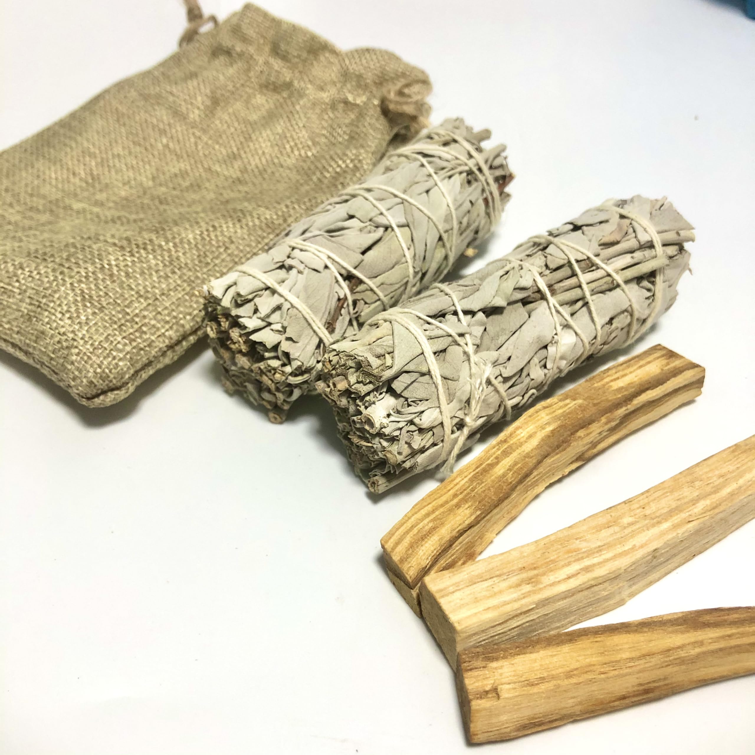 Smudge Kit - White Sage & Palo Santo Sticks (5 Pack) - Cleansing & Protection Incense for Home, Meditation & Spiritual Well-being