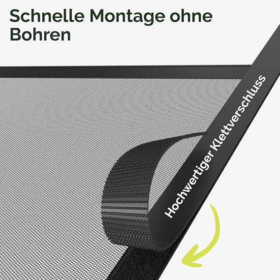 Nematek - Fliegengitter Balkontür - hochwertiger Terrassentür und Balkontür Insektenschutz mit Magneten - schmale Balkon Fliegengitter Tür in schwarz (Schwarz 90 x 200 cm)