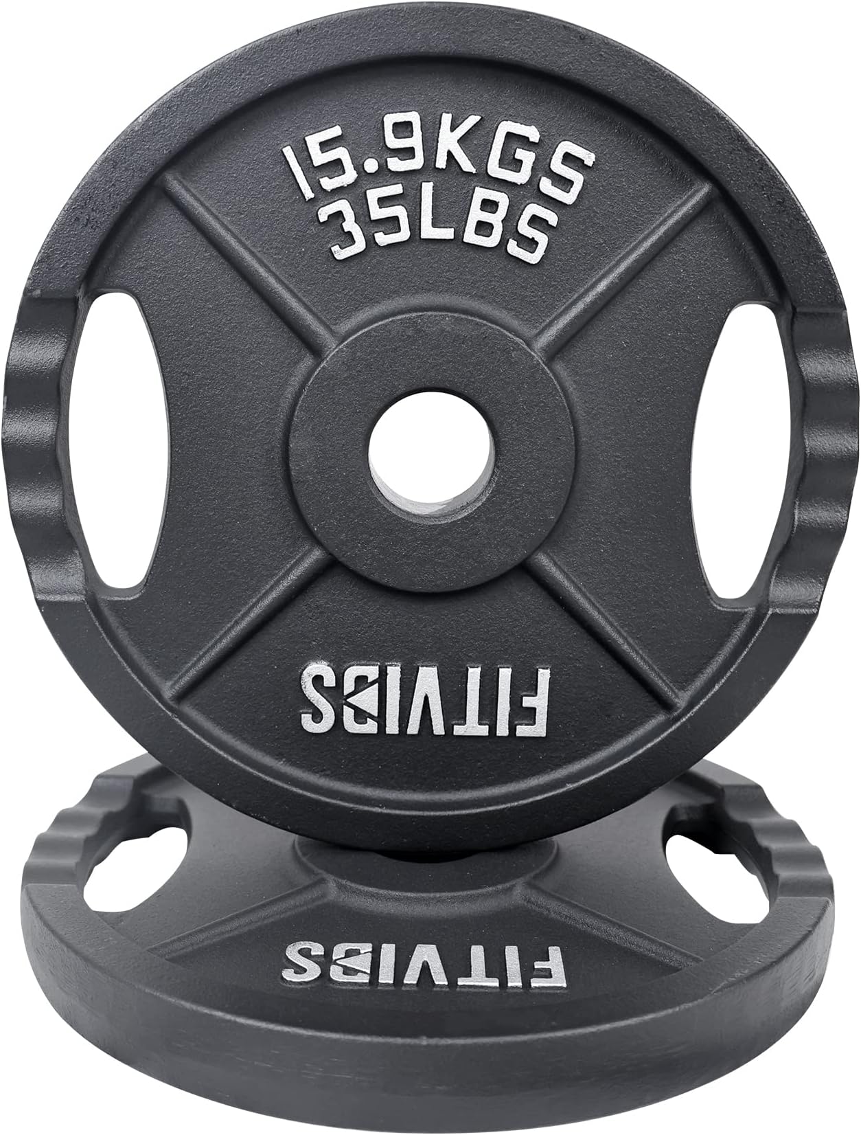 Signature FitnessCast Iron Plate Weight Plate for Strength Training and Weightlifting, Standard or Olympic, Multiple Sizes