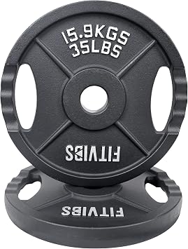 Signature Fitness Cast Iron Plate Weight Plate for Strength Training and Weightlifting, Standard or Olympic, Multiple Sizes