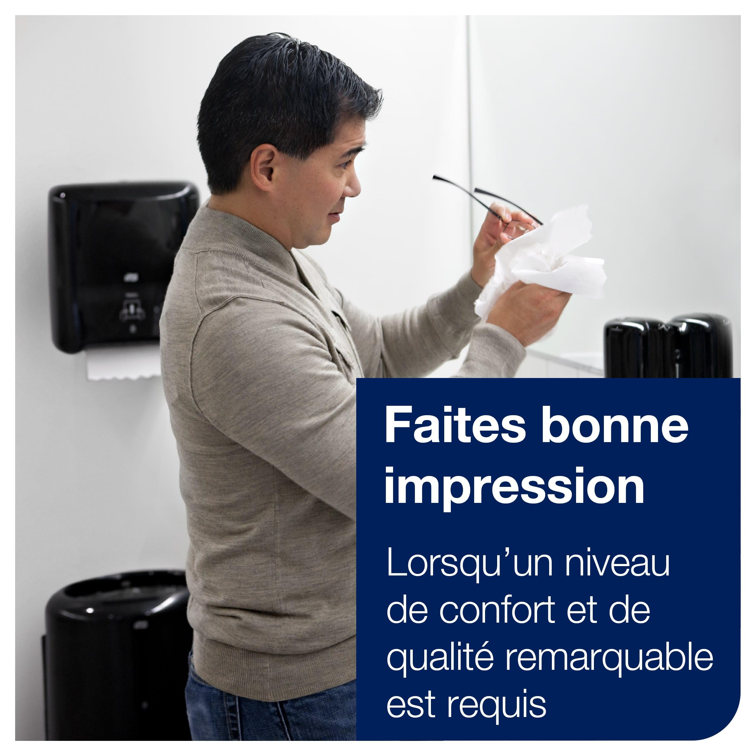 Tork Matic, Distributeur murale pour rouleau d'essuie-mains noir H1, distribution feuille à feuille, gamme Elevation, 551008