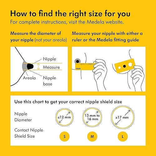 Miniatura 4 de Medela Protector de pezones de contacto para lactancia protector de pezones mediano de 0945in para dificultades de pestillo o pezones planos o