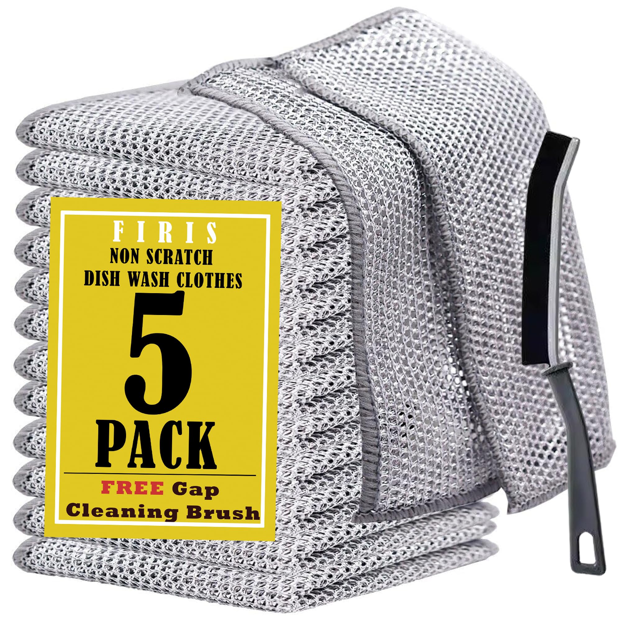 FIRIS 5-Pack Double Layer Non Scratch Dish wash Cloths for Kitchen |Reusable Scrubber Dish Cloth for Utensils | Multipurpose Mesh Wire Cloth for Kitchen | Metal Wire Cleaning Cloth (B0D11Q27WB) Amazon Price History, Amazon Price Tracker