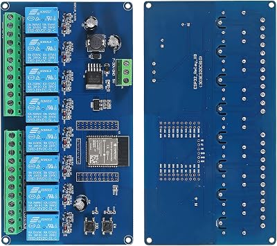 2pcs AC/DC Power Supply ESP32 Development Board Programmable Development Board Wireless WiFi 8 Way Channel 5V Relay Module ESP32-WROOM-32E for Arduino