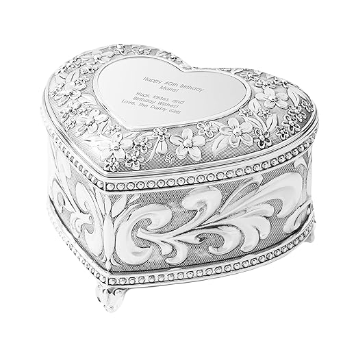THINGS REMEMBERED ENGRAVED Flourish Musical Heart Keepsake Box for Mom (Free Customization)