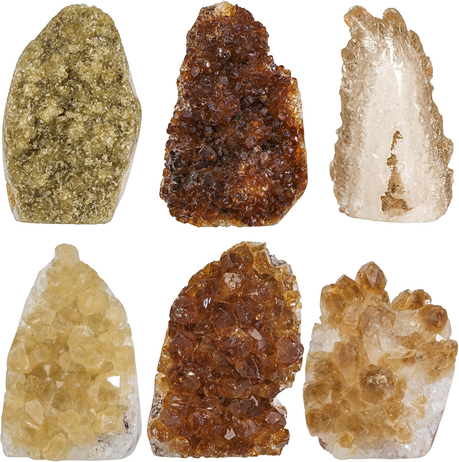 Rockcloud Natural Citrine Crystal Geode Cluster Irregular Healing Citrine Stones Mineral Specimen for Meditation, 15-50g