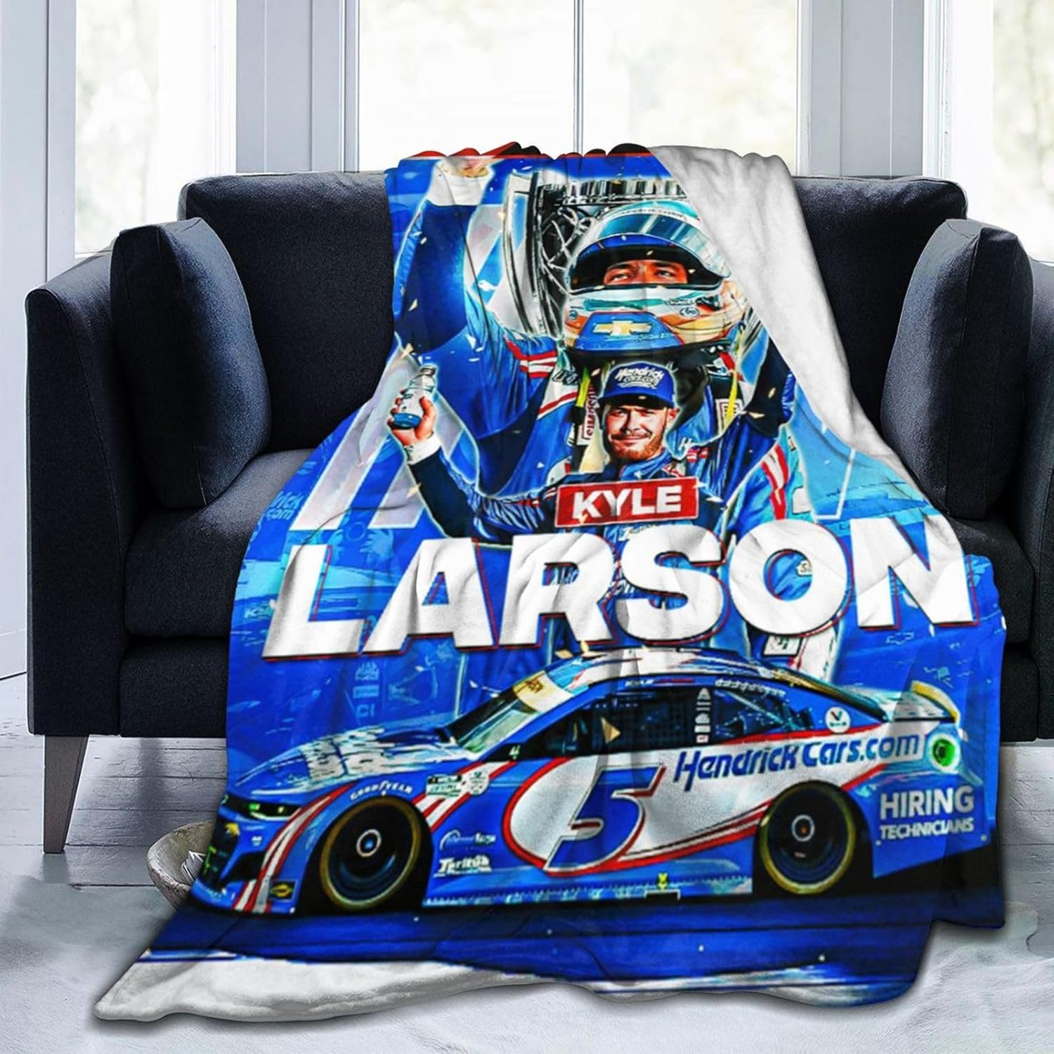 Amazon.com: FOLOFOGO Kyle-Larson-Car-5 Throw Blankets Warm Sofa Bed ...