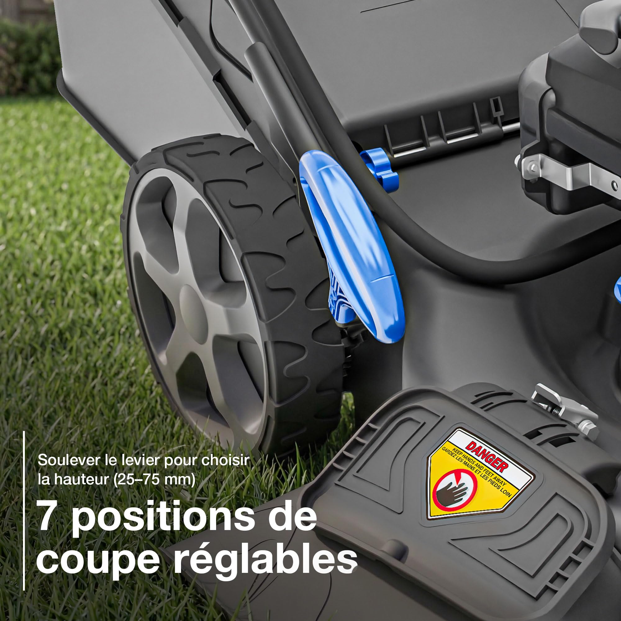 Hyundai Tondeuse à Gazon Thermique Autotractée Noire 46 cm, Démarrage Électrique, Moteur 139 cm3 3,7 CV, Bac 60 L, 4-en-1, Garantie 3 Ans - HYM18150SPEX