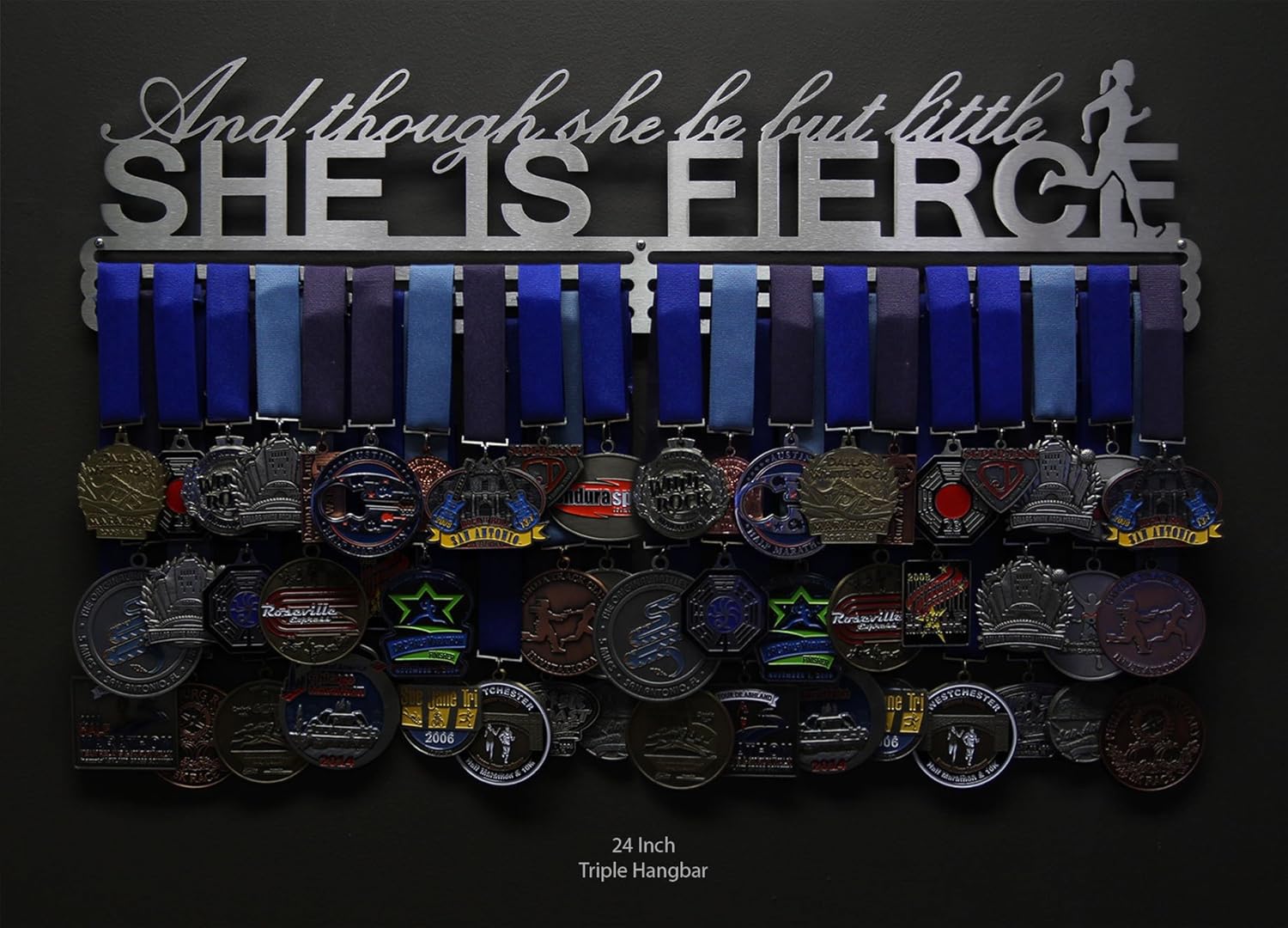 Allied Medal Hangers - and Though She Be But Little, She is Fierce - Multiple Variations Offered - Medal Holder Display Rack