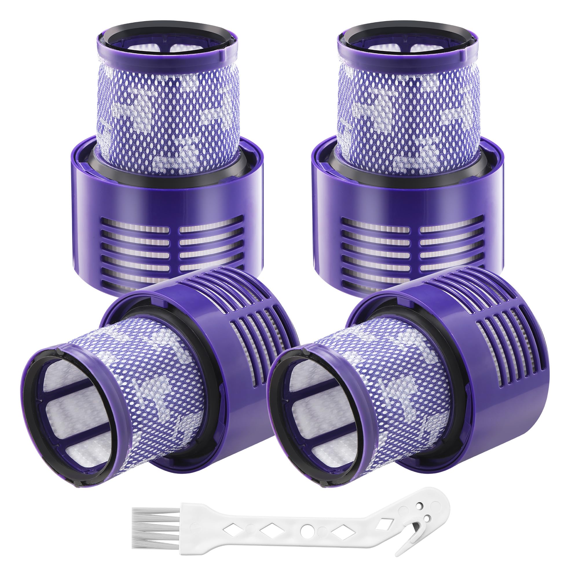 Confezione da 4 filtri HEPA con spazzola di pulizia per Dyson V10 SV12, V10 Cyclone Series, V10 Absolute, V10 Animal, V10 Total Clean. Per Filtro Dyson V10 possono filtrare efficacemente l'aria