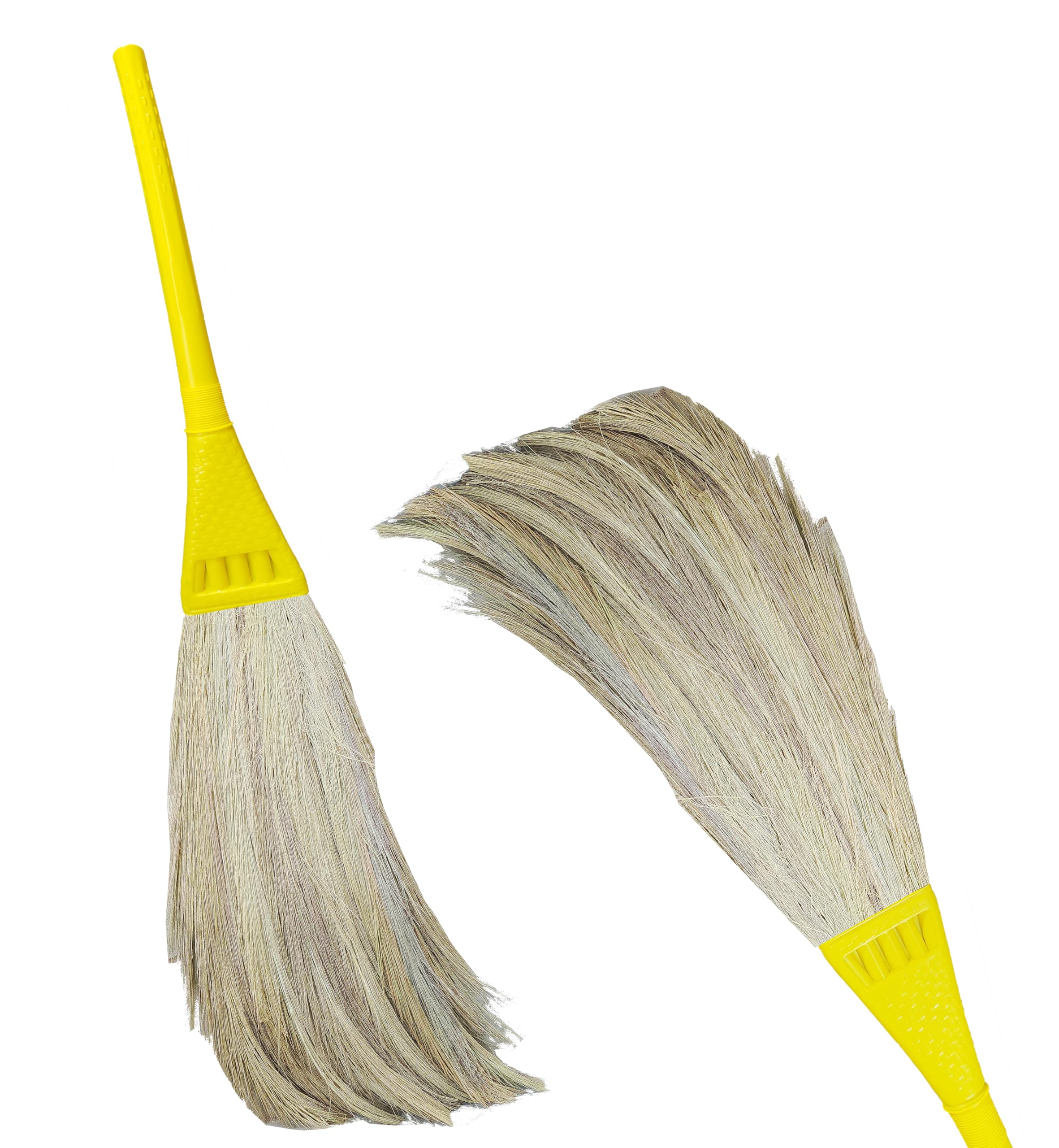 UMD Natural Grass Broom with Long Handle for Floor Cleaning, Dusting, Sweeping,Multipurpose Broom Flat jaadu Dense Grass Pack of 1 (1)