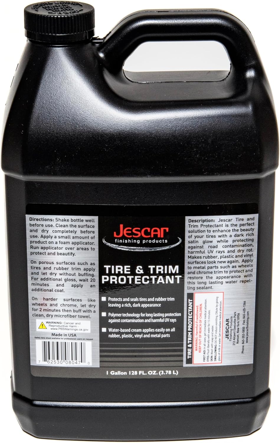 Jescar Tire & Trim Protectant - 128oz - Long-Lasting UV Protection for Tires, Trim, and Vinyl – Restores Shine, Prevents Fading, and Repels Dirt – Easy Application, Professional-Grade