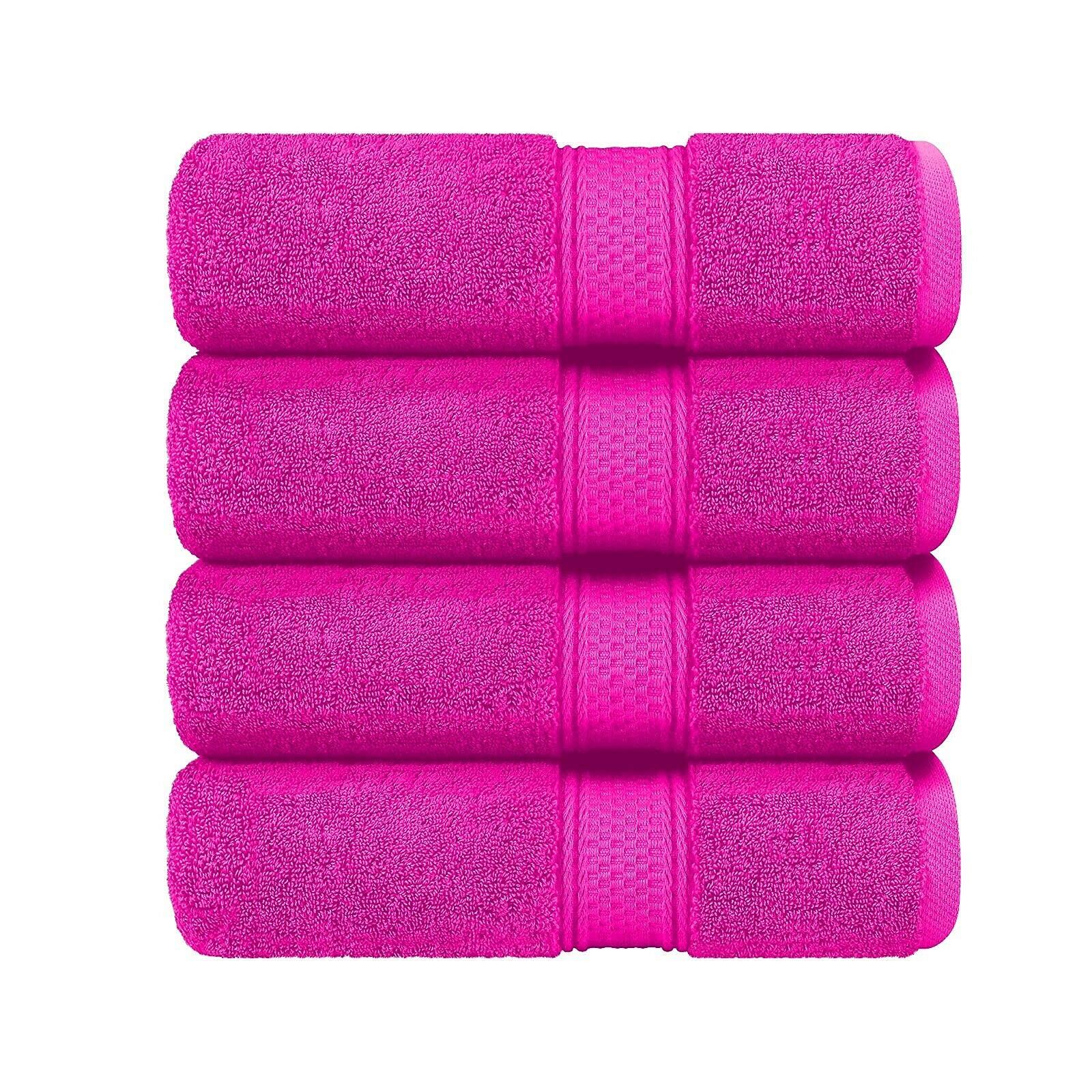 Milosc Pack of 4 Hand Towels Set Super Absorbent 550GSM 100% Egyptian Cotton Hotel Quality Quest Towels Set Small Hand Towel For Bathroom Size 50x80 (Pink)