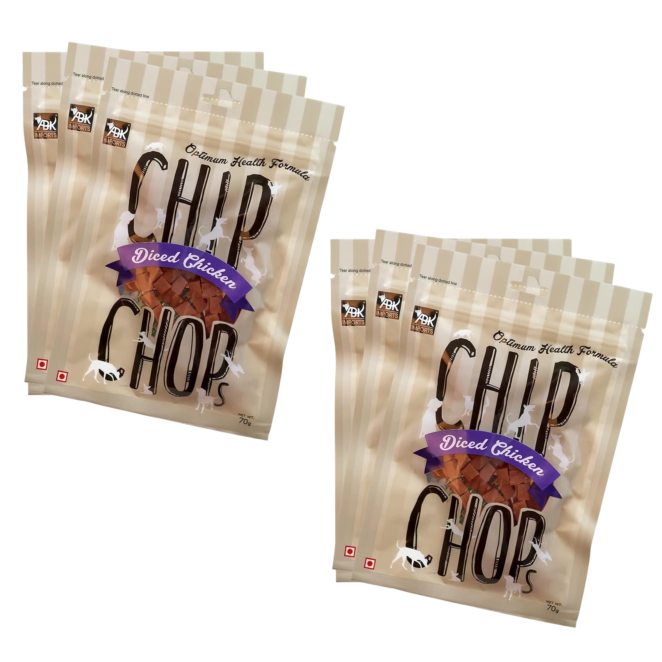 Chip Chops Diced Chicken Dog Treat - 70gm (Pack of 6) | Optimum Health Formula | Treat for All Breed Sizes of Dogs - Sold by Foodie Puppies with Free Key Ring (B0CH6TR1N2) Amazon Price History, Amazon Price Tracker