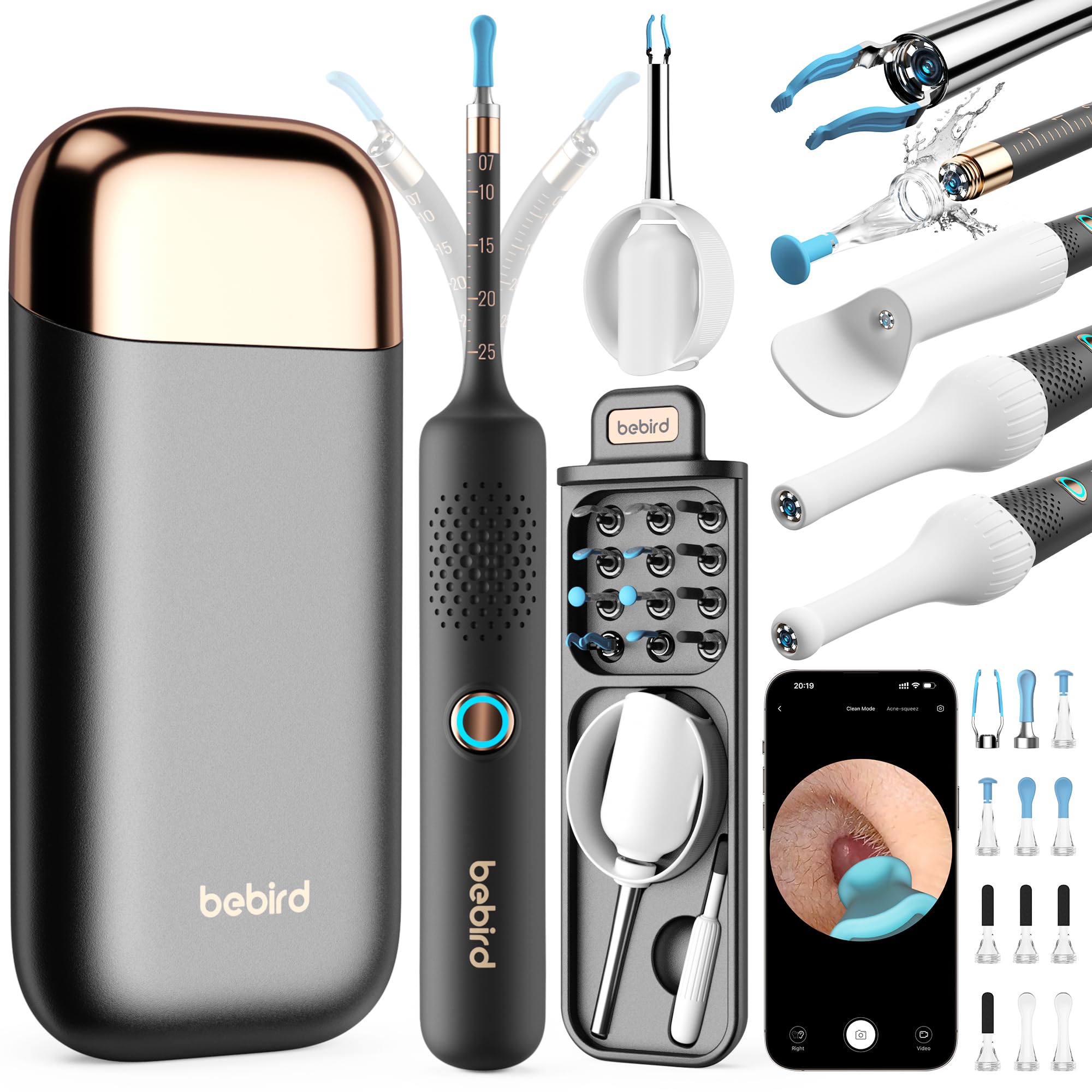 Otoscope Numérique HD 1920P avec Caméra Flexible et Pince pour Nettoyage d'Oreille