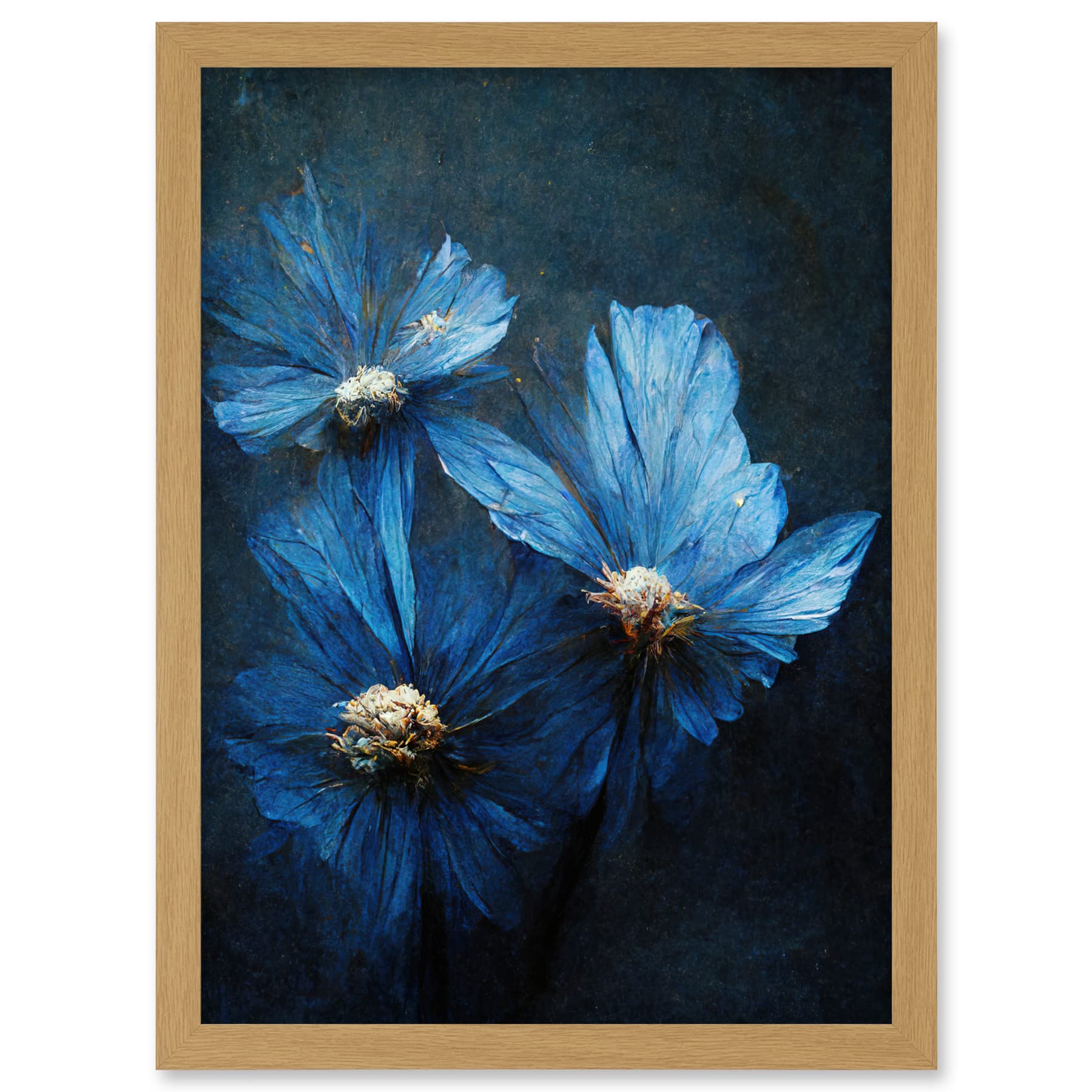 Doppelganger33 LTD Simple Elegant Cornflower Artwork Framed A3 Wall Art Print