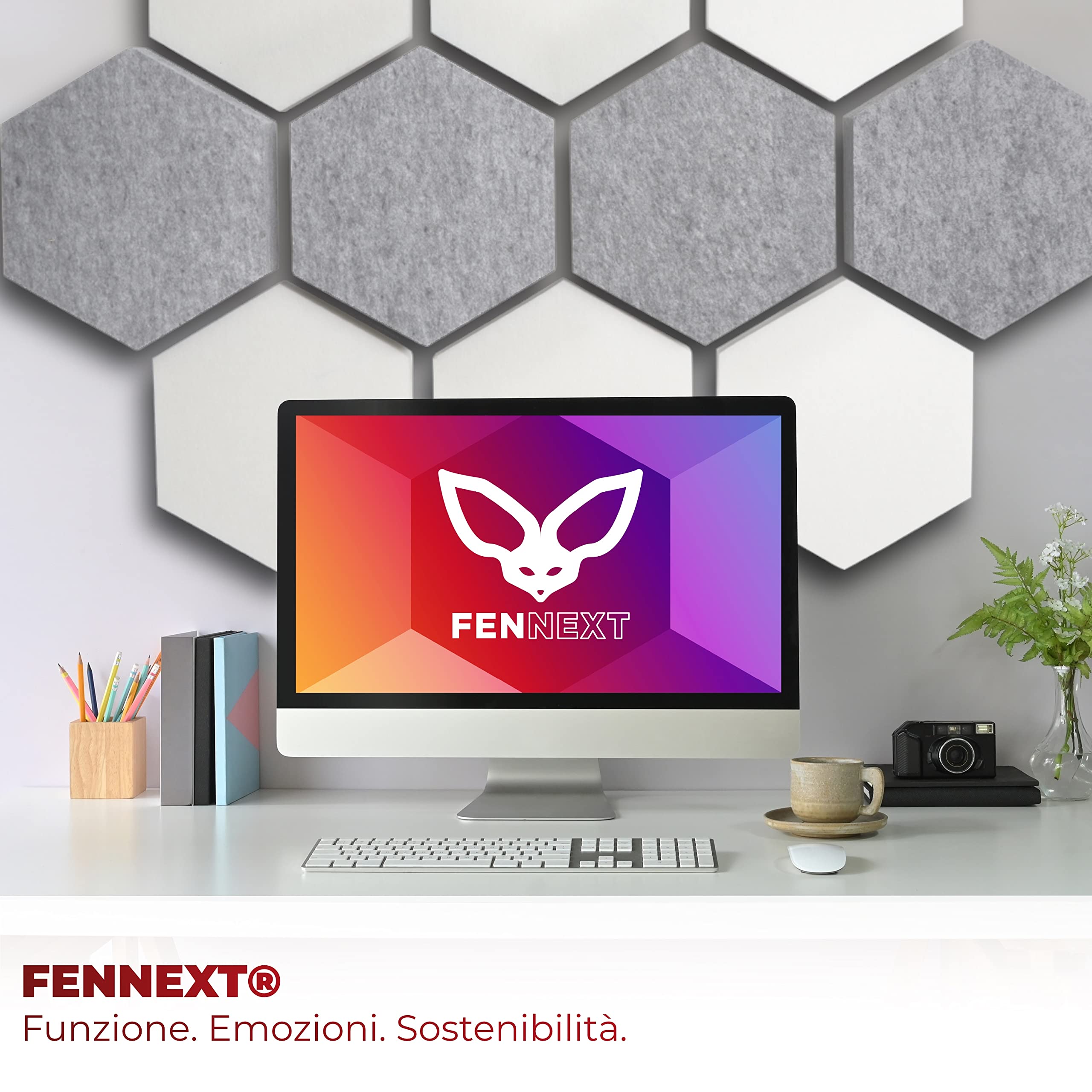 assorbitore acustico da parete, per creare la propria immagine sonora, isolamento acustico in ACOUSTIC FLEECE, adatto per giochi, home office o streaming, FLEECE DUO [10 pezzi]