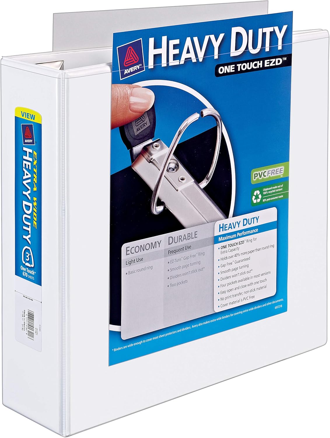 Avery ExtraWide Ezd Reference View Binder, 3 Inch Rings, White, 1 Binder (01321) Amazon.ca
