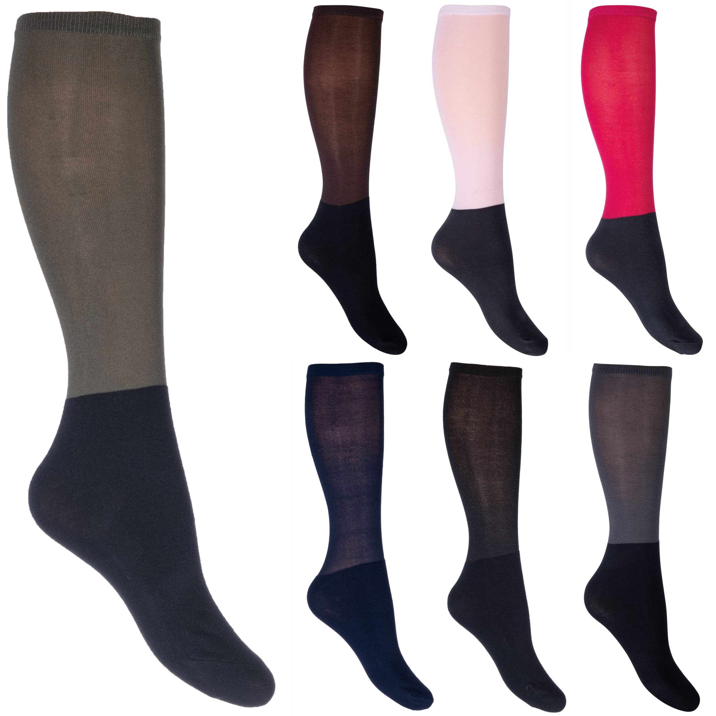 HKM Unisex Microcotton Edition Riding Socks, Pink, 5.5-8