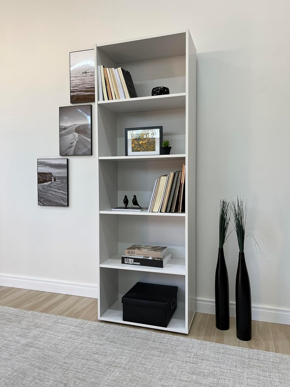 Estante Livreiro com 5 nichos MULTY cor Branco - Artely