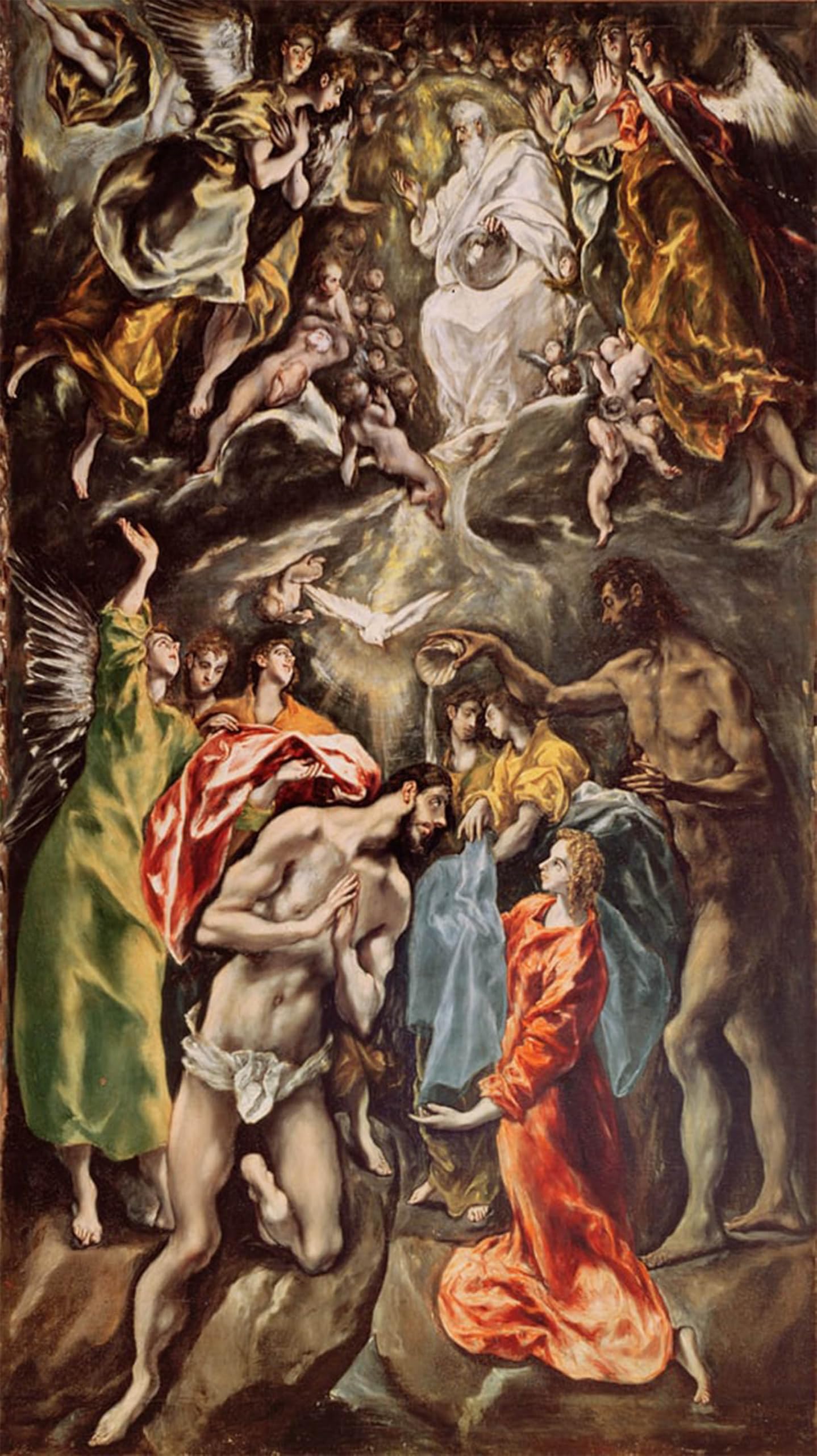 ARTXLXXBN Famous Painting Canvas Artwork Graffiti Print the Baptism of Christ by El Greco Portrait Canvas Image for Home Decor 60x90cm