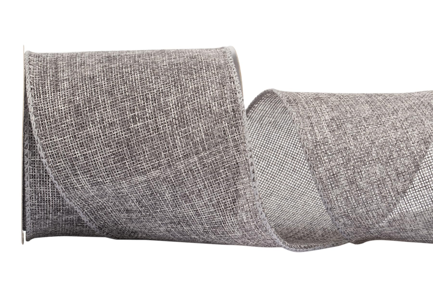 Fondersy 9-Meter Metal Grey Burlap Ribbon Wired Burlap Ribbon, 100mm Width for Gift Wrapping Floral Arrangements - Image 2