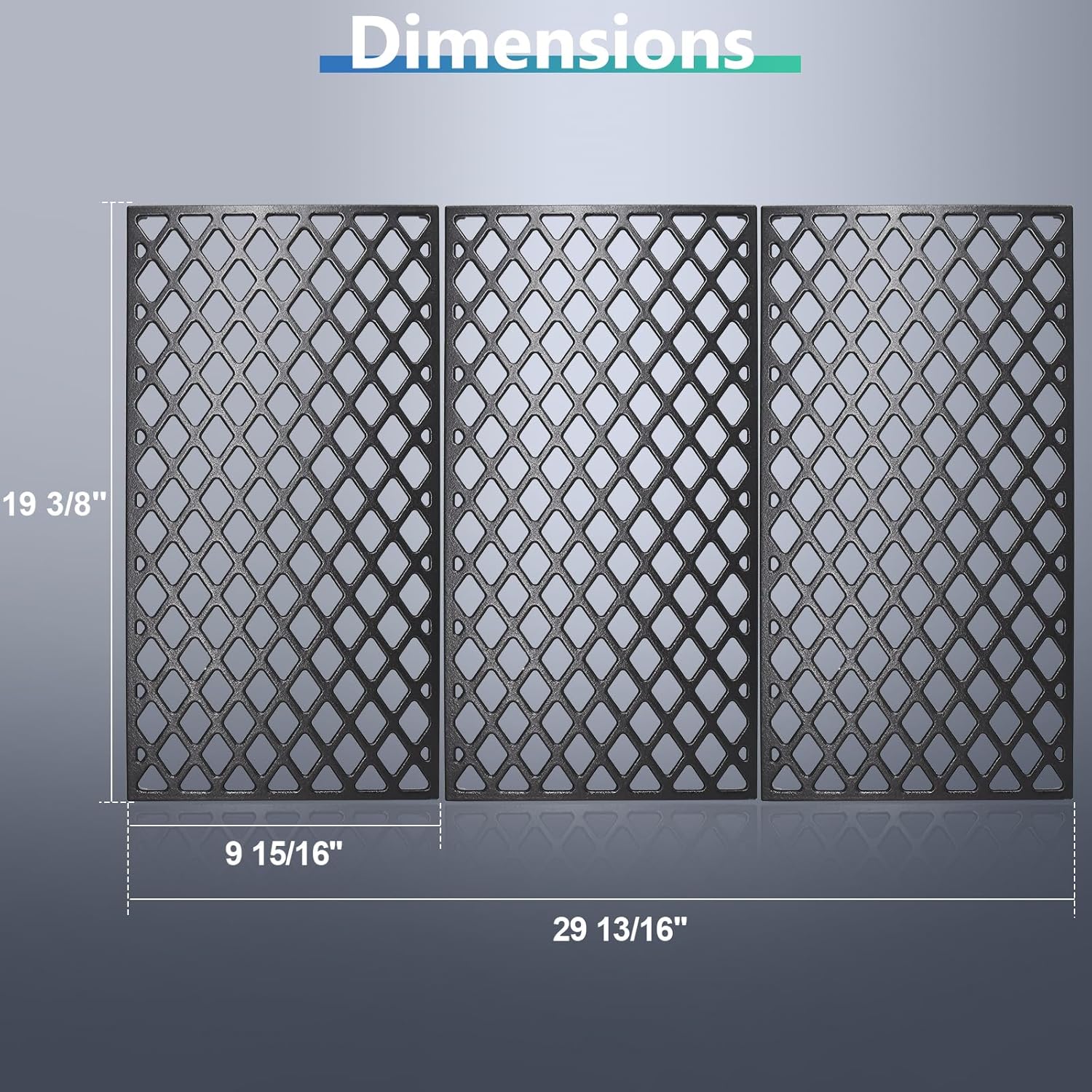 Hiorucet Cast Iron Grill Grates for Traeger 780 & Pro 780 Pellet Grills and Traeger Ironwood 885, HDW436, HDW443, KIT0451 Cooking Grid Grates for Traeger Grill Replacement Parts, 3 Pack.
