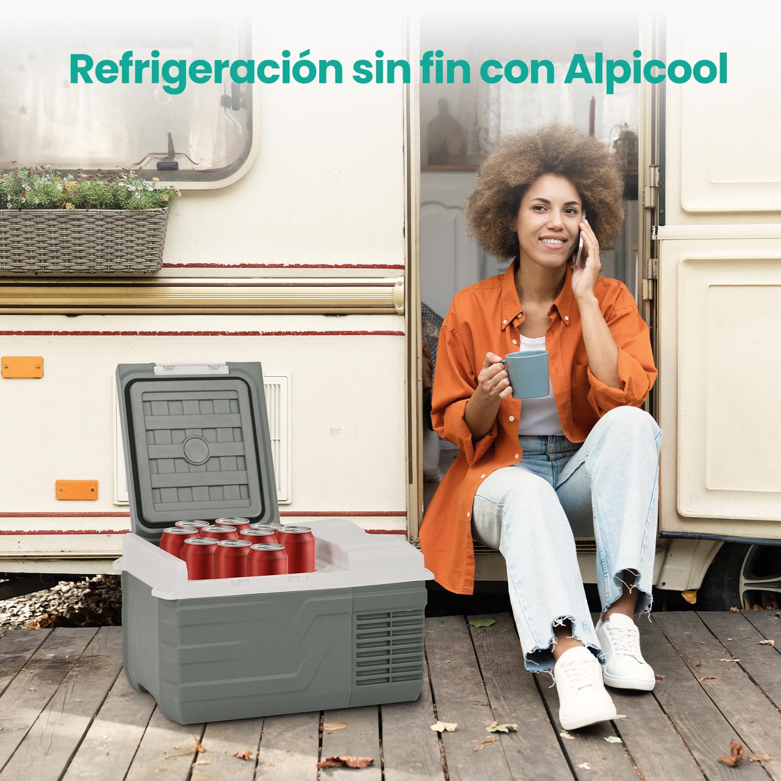 Alpicool 9L Kompressor Kühlbox Klein, Mini Kühlbox 12V 230V Kühlschrank Gefrierbox Tragbarer, Kühlschrank für Auto, Camping, Angeln, Fahrten, Boot, -20℃-20℃