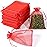 Hopttreely 100pcs Sheer Organza Bags, Red Jewelry Gift Bags, 4x6inch Christmas Wedding Favor Bags with Drawstring, Small Mesh Gift Pouches Mini Candy Bags for Valentienes Party