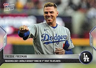 2022 Topps Now #404 Freddie Freeman Baseball Card Dodgers - Receives 2021 Atlanta Braves World Series Ring
