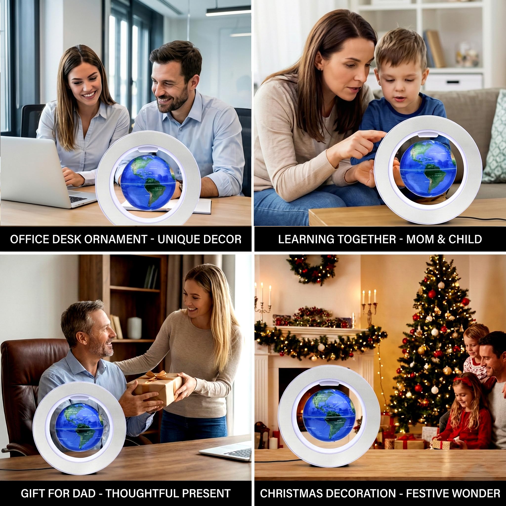 Globe Flottant à Lévitation Magnétique 4" avec Constellations LED, Rotatif pour Enfants, Décoration de Bureau et Cadeau Unique pour Hommes ou Cadeau Tech d’Anniversaire pour Garçons Adolescents
