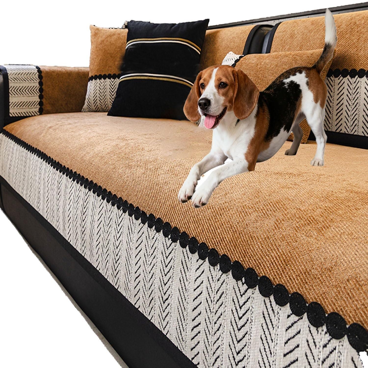 Housse de canapé chenille pour animaux : l'esprit salon serein et chaleureux